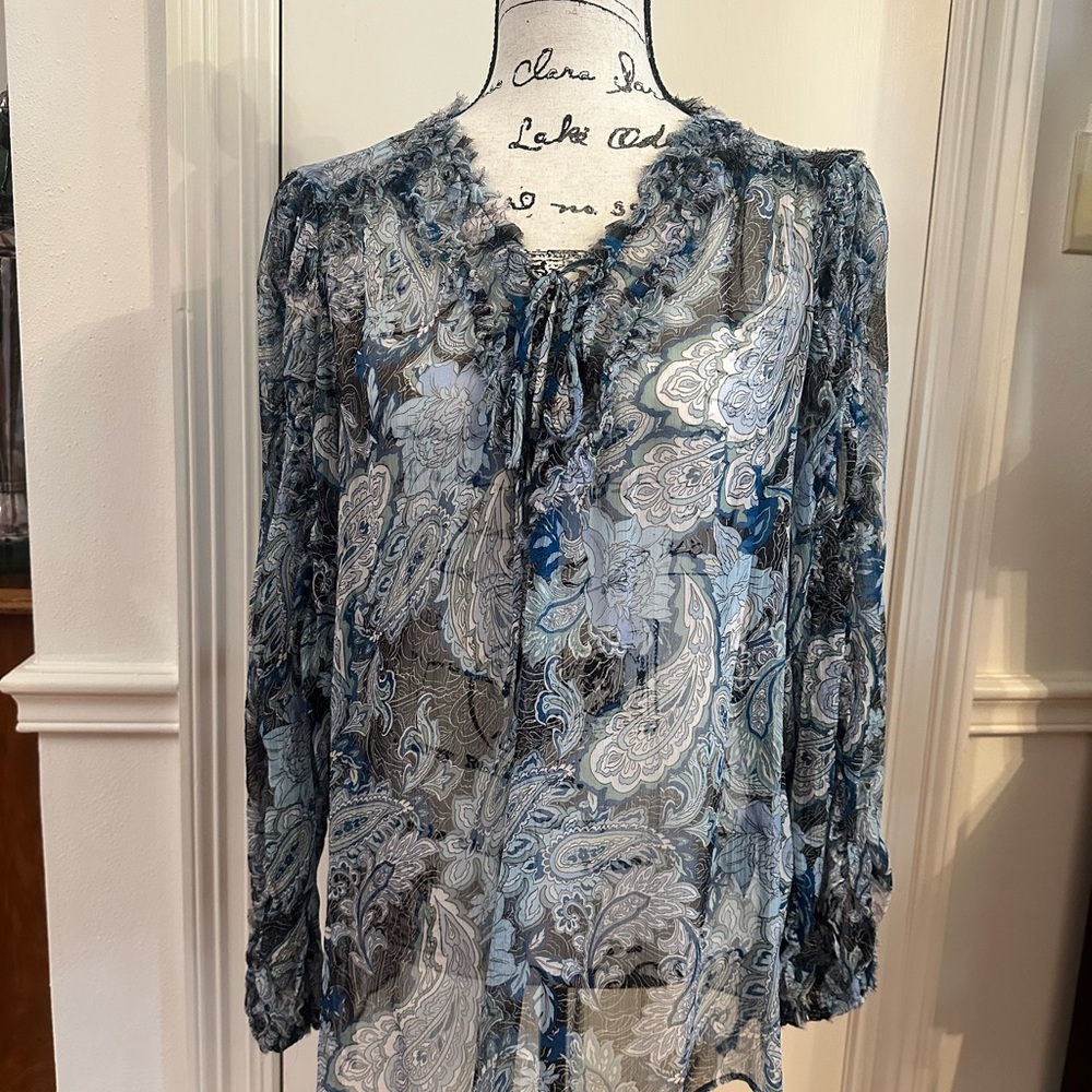 Kobi Halpern paisley blouse long sleeve M